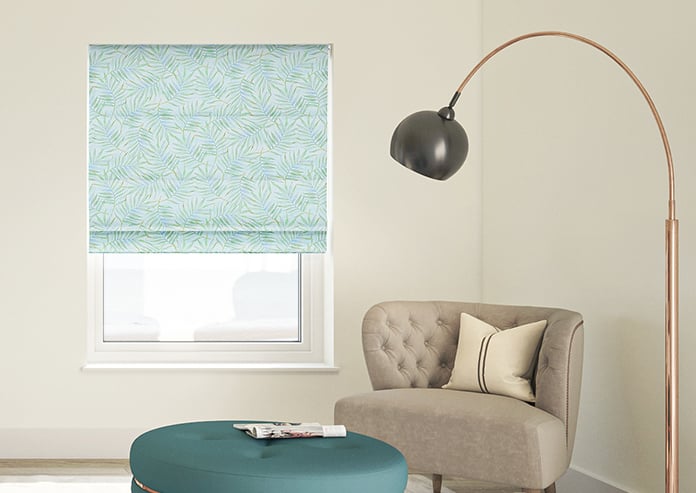 Goa, Celeste Blue - Motorised Roman Blind - Image 3